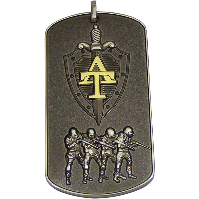 Die-Stamped brass dog tag