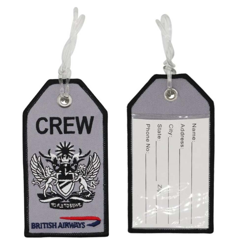 Embroidery luggage tag